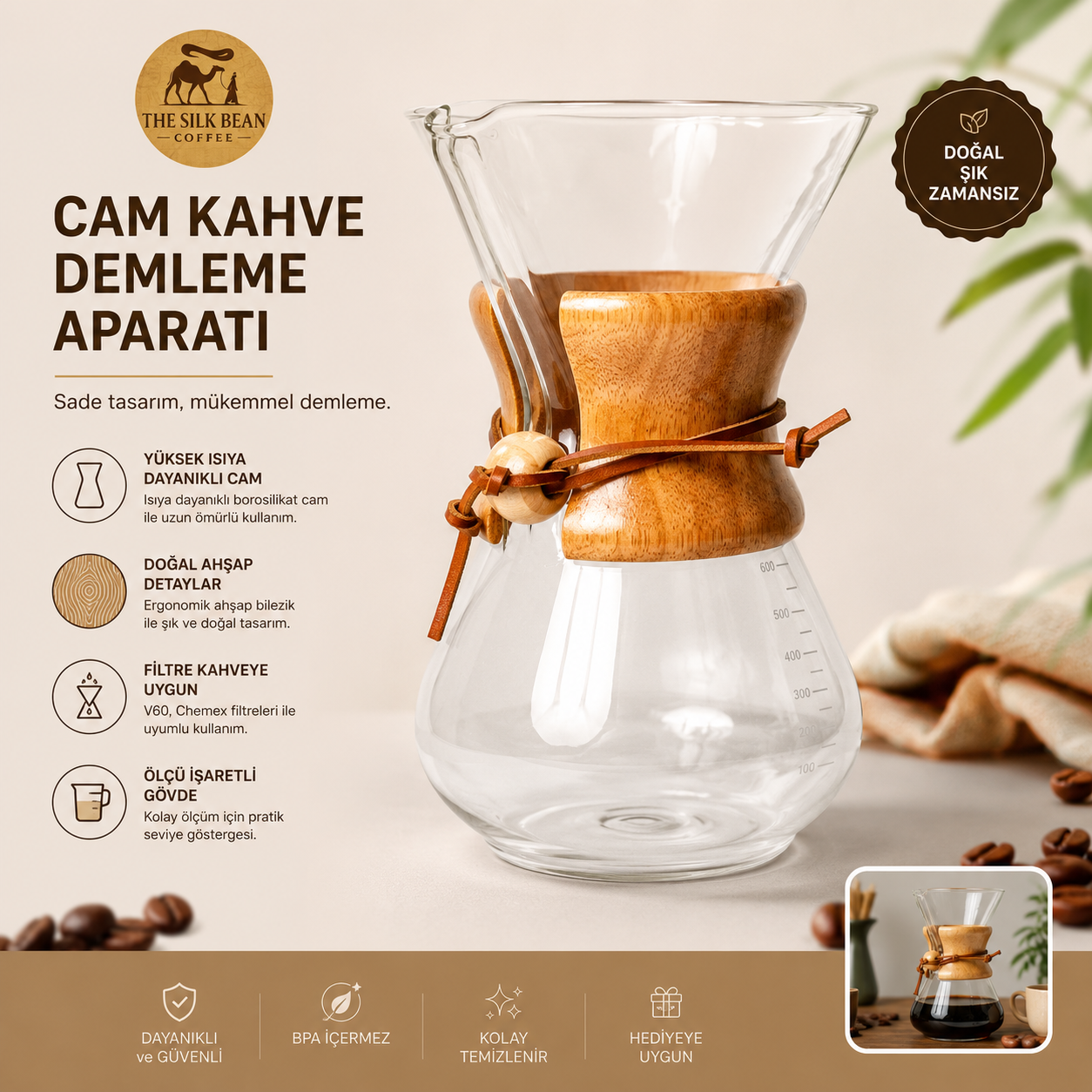 Pour Over Kahve Demleme Sürahisi 400ml