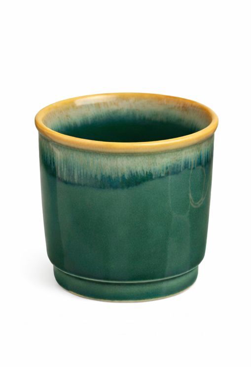 Porselen Kulpsuz Yeşil Espresso Fincan Bardak