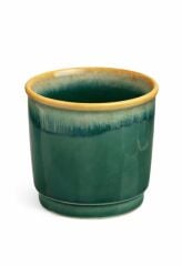 Porselen Kulpsuz Yeşil Espresso Fincan Bardak