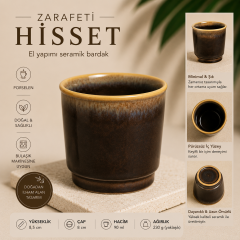 Porselen Kulpsuz Kahverengi Espresso Fincan Bardak