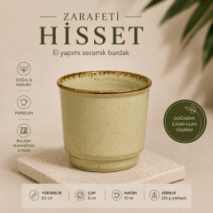 Porselen Kulpsuz Yeşil Espresso Fincan Bardak