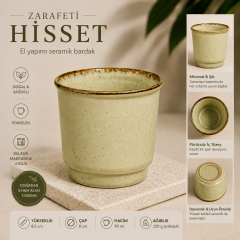 Porselen Kulpsuz Yeşil Espresso Fincan Bardak