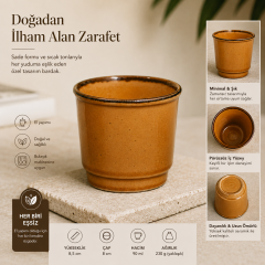 Porselen Kulpsuz Kiremit Rengi Espresso Fincan Bardak