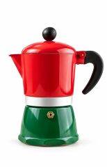Retro Renkli Moka Pot 3 Fincan Kahve Demleyici