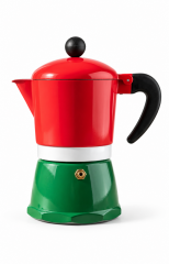 Retro Renkli Moka Pot 6 Fincan Kahve Demleyici